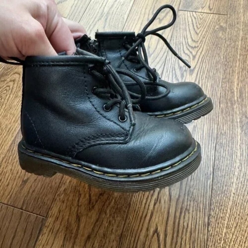 Dr. Martens 1460 Black Leather Toddler Boots Size 5 US
